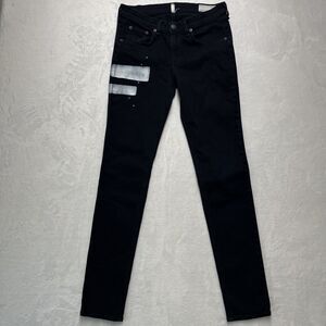 Rag & Bone Jeans Women’s 27 Denim Cate Mid-rise Skinny COAL Block Dark Wash USA